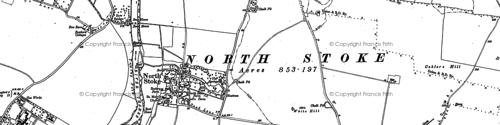 Old map of North Stoke in 1910