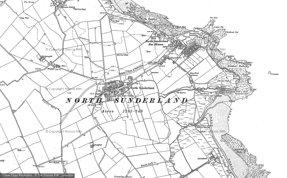 Old Map of North Sunderland, 1896 in 1896