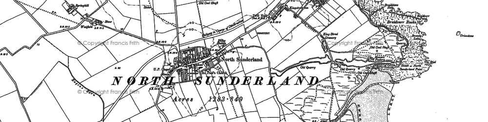 Old map of North Sunderland in 1896