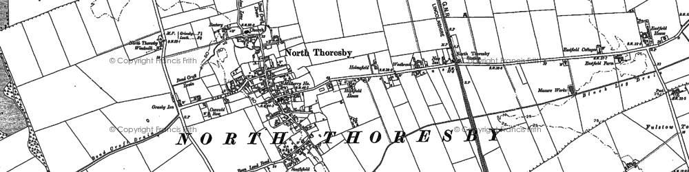 Old map of North Thoresby in 1887