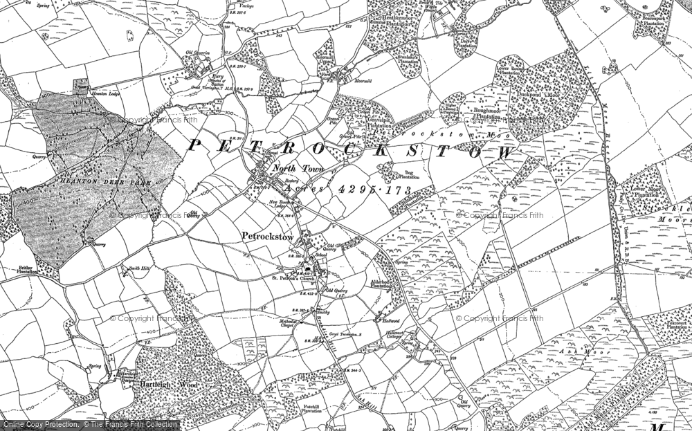 Old Map of Historic Map covering Butstone in 1884