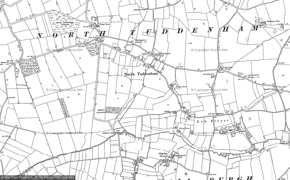 Old Map of North Tuddenham, 1882 in 1882