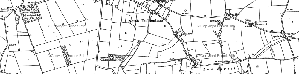 Old map of North Tuddenham in 1882