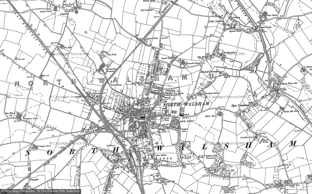 Old Map of North Walsham, 1884 - 1885 in 1884