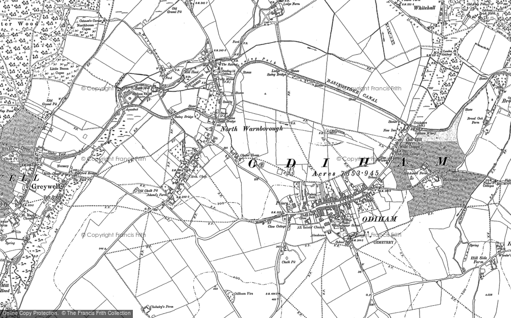 Old Map of Historic Map covering Warnborough Green in 1894