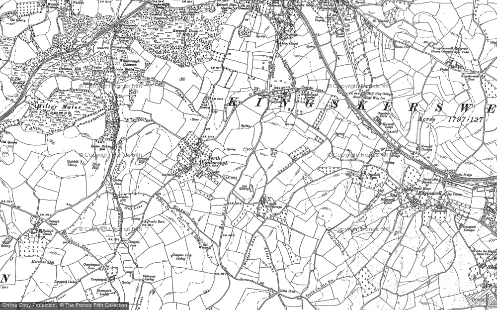 Old Map of Historic Map covering Blair Hill in 1886