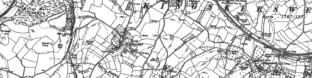 Old map of North Whilborough in 1886