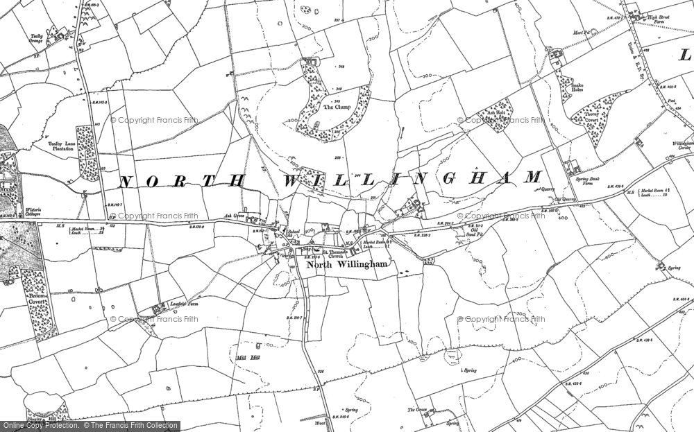 Old Map of North Willingham, 1886 in 1886
