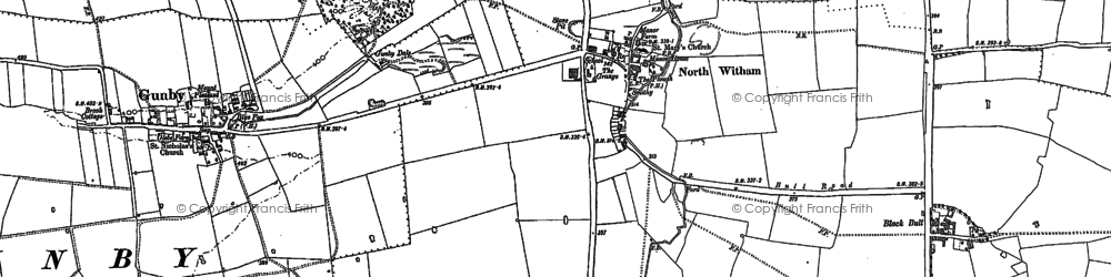 Old map of North Witham in 1887