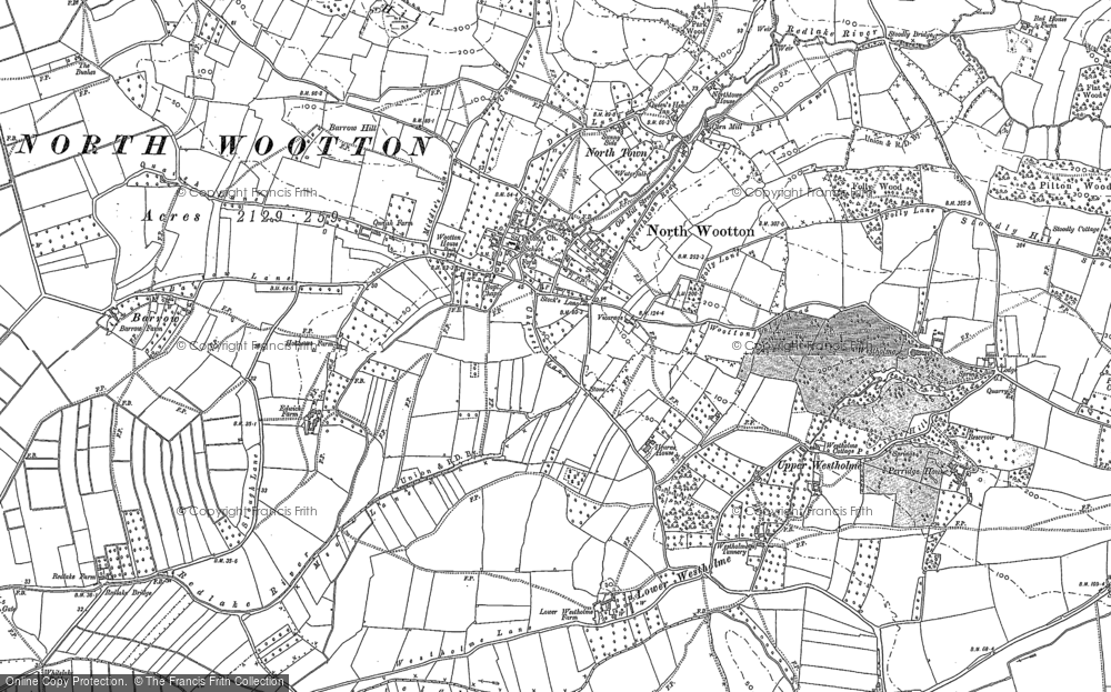 Old Map of Historic Map covering Worminster in 1885