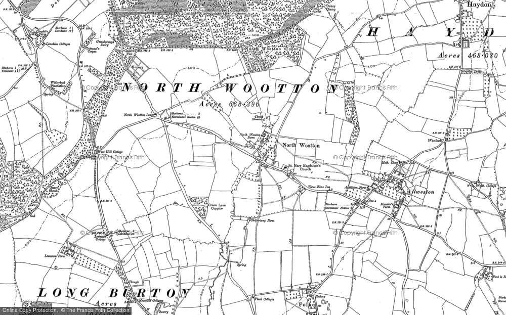 Old Map of Historic Map covering Westhill Lodge in 1886