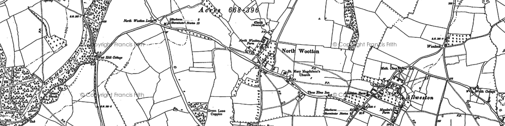 Old map of North Wootton in 1886