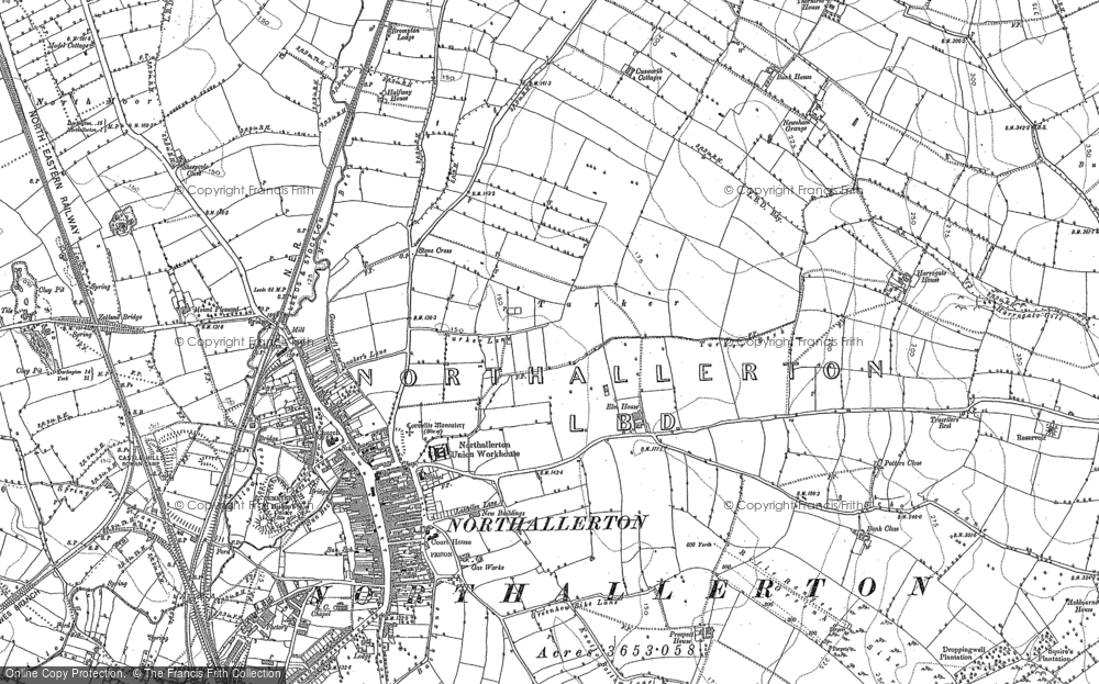 Old Map of Historic Map covering North Riding of Yorkshire in 1891