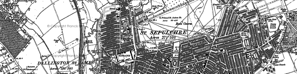 Old map of Northampton in 1884