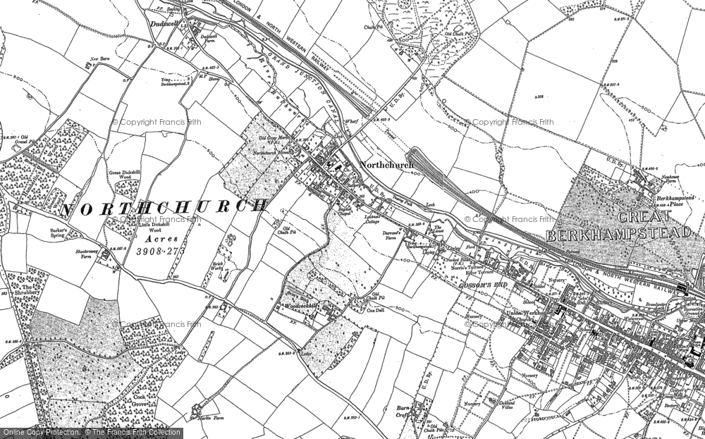 Old Map of Northchurch, 1922 - 1923 in 1922