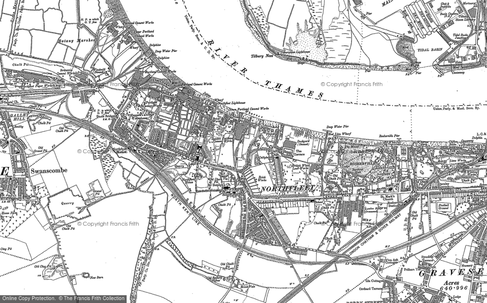 Old Map of Northfleet, 1895 in 1895