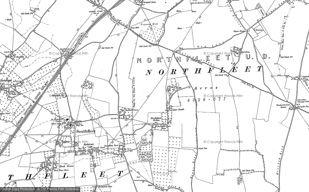 Old Map of Northfleet Green, 1895 in 1895