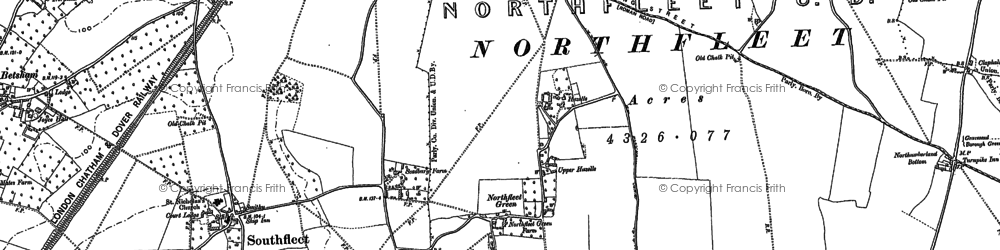 Old map of Northfleet Green in 1895