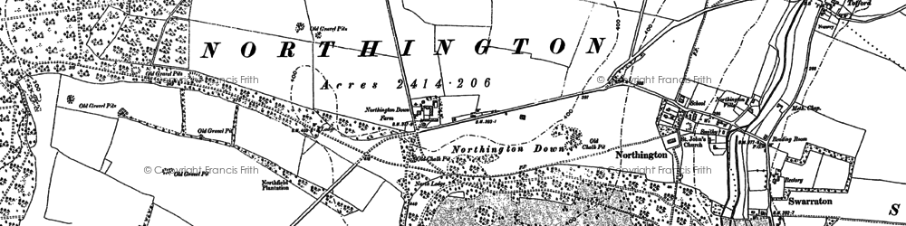 Old map of Northington Down Fm in 1894