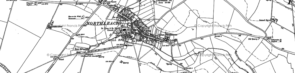 Old map of Mill End in 1882
