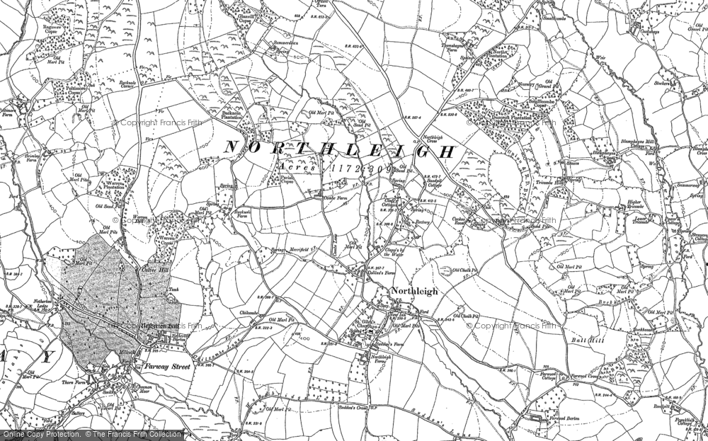 Old Map of Northleigh, 1888 in 1888