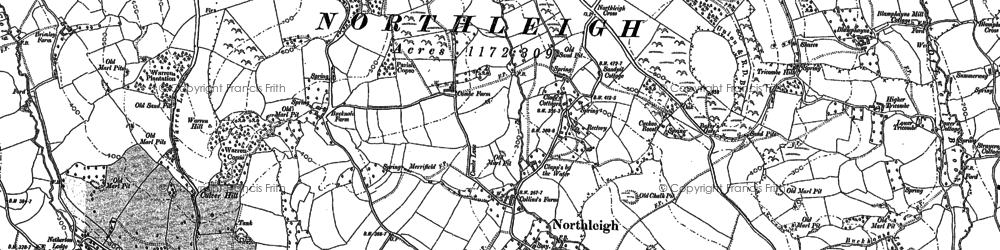 Old map of Northleigh in 1888