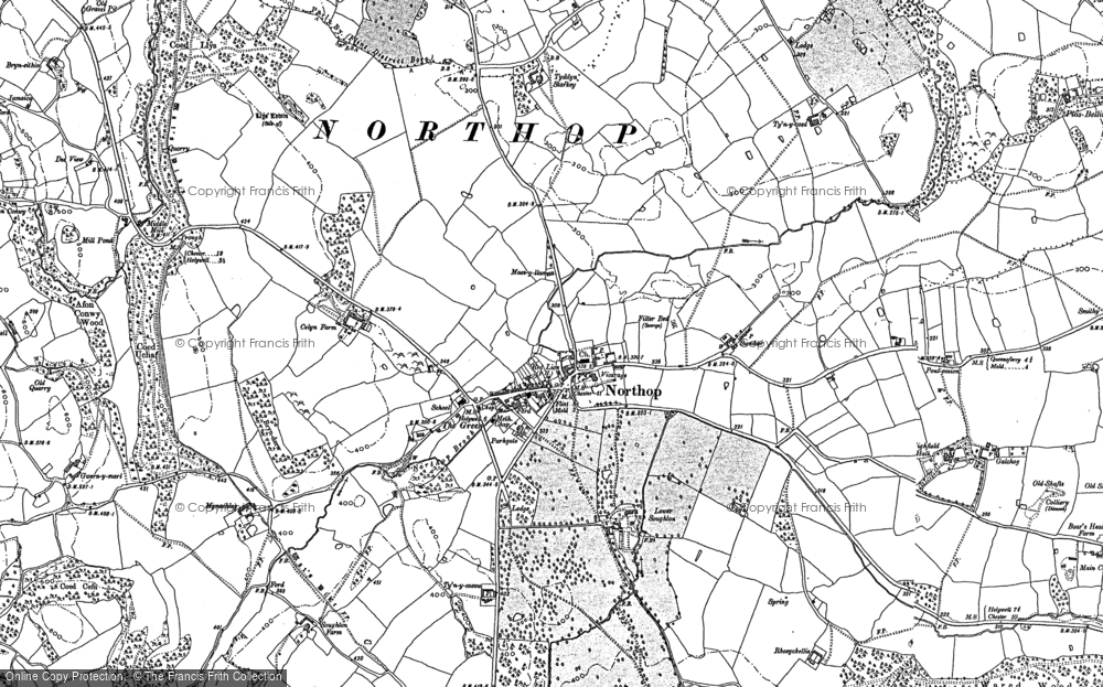 Old Map of Historic Map covering Bryn Edwin in 1898