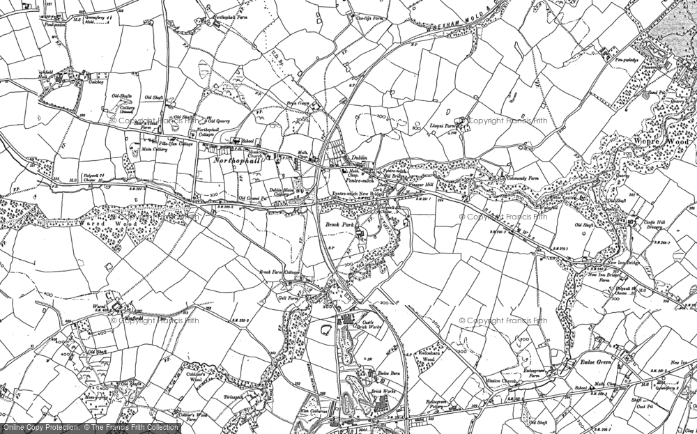 Old Map of Historic Map covering Bryn Saer in 1898