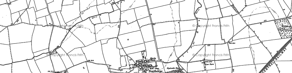 Old map of Northorpe in 1885
