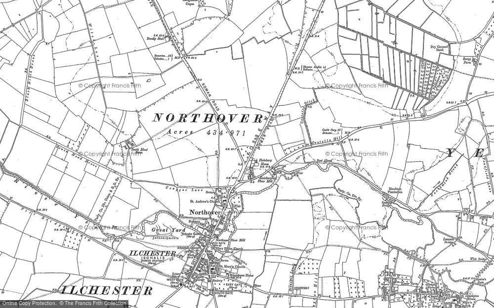 Old Map of Northover, 1885 in 1885