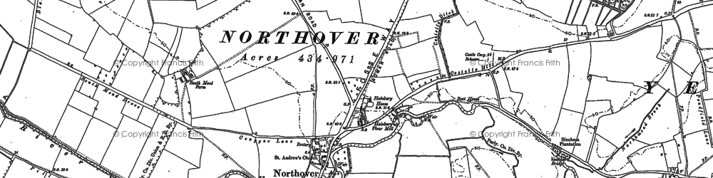 Old map of Northover in 1885