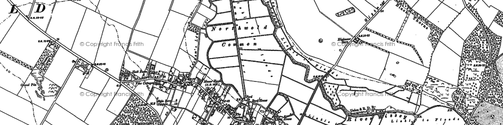 Old map of Northwold in 1883