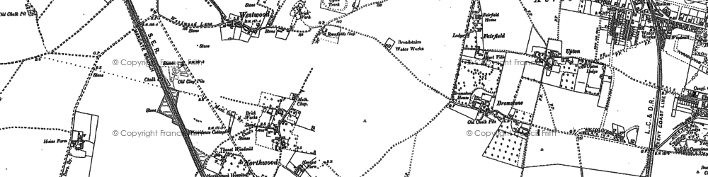Old map of Northwood in 1905