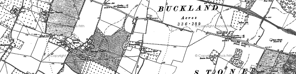 Old map of Norton Ash in 1896