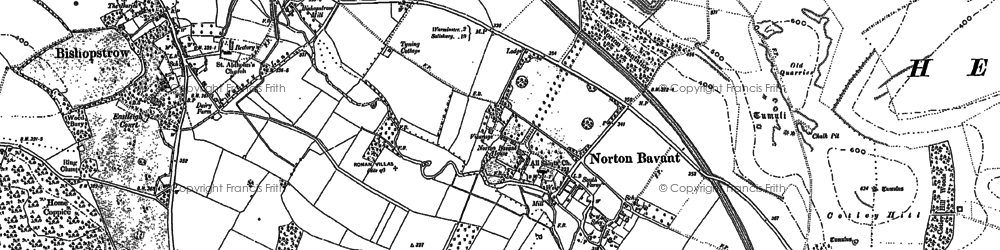 Old map of Bishopstrow Down in 1899
