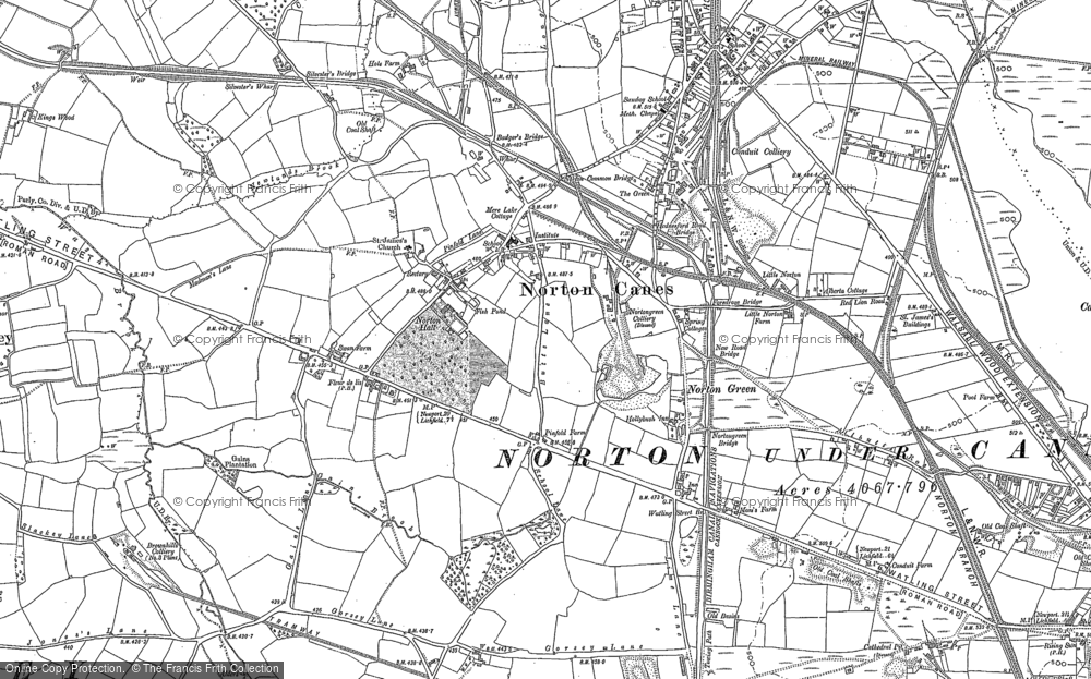 Old Map of Norton Canes, 1883 in 1883