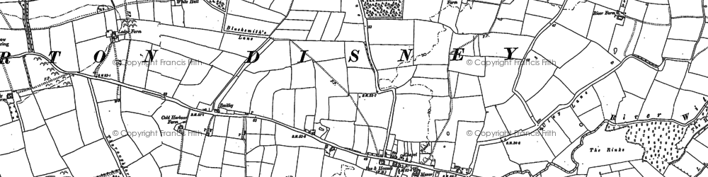 Old map of Norton Disney in 1886