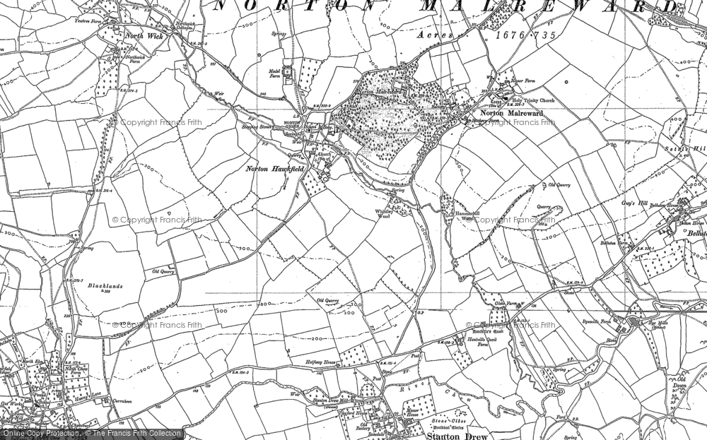 Old Map of Norton Hawkfield, 1882 - 1883 in 1882