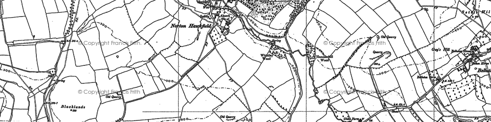 Old map of Norton Hawkfield in 1882