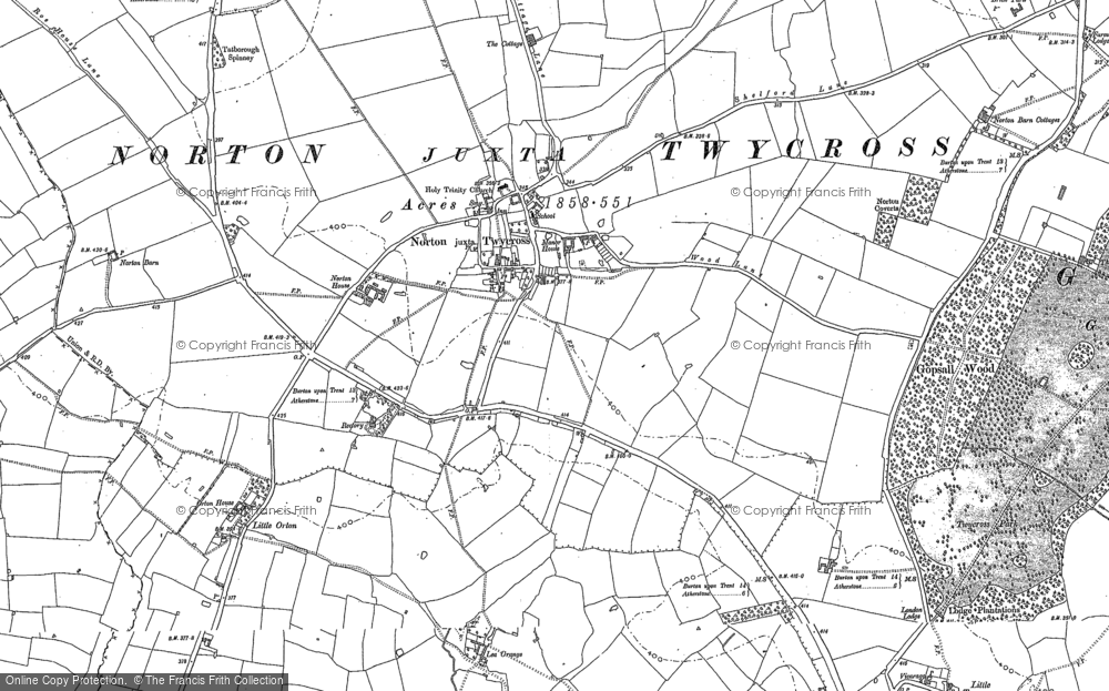 Old Map of Historic Map covering Little Orton in 1901
