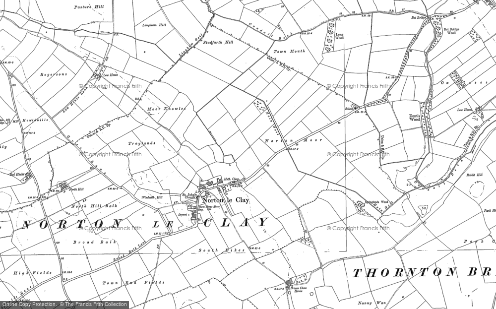Old Map of Norton-le-Clay, 1889 - 1890 in 1889
