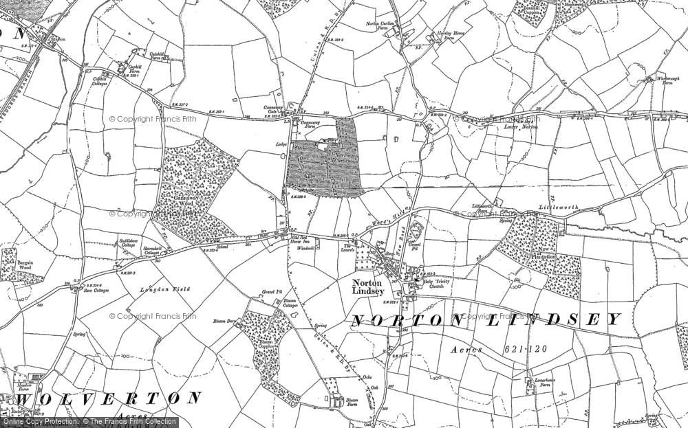 Old Map of Norton Lindsey, 1885 - 1886 in 1885