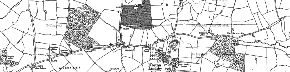 Old map of Norton Lindsey in 1885