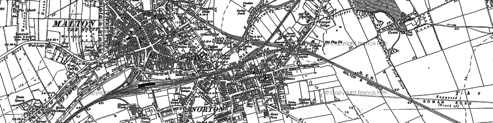 Old map of Norton-on-Derwent in 1888