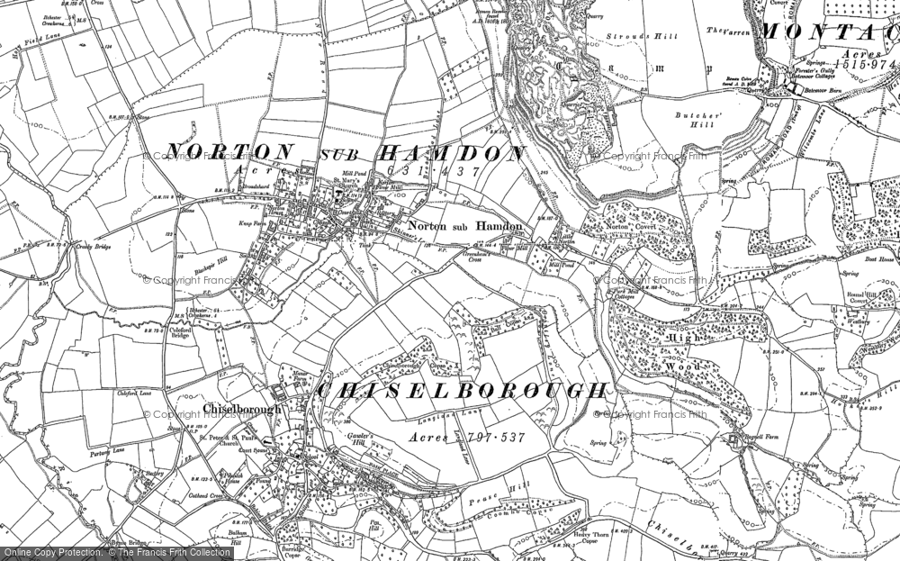Old Map of Historic Map covering Little Norton in 1886