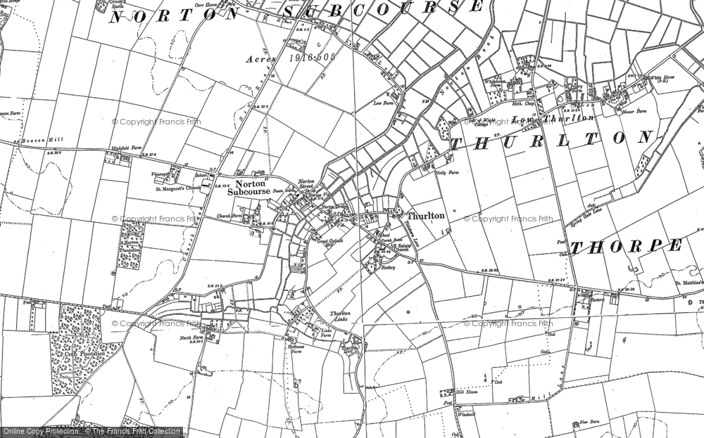 Old Map of Norton Subcourse, 1884 in 1884