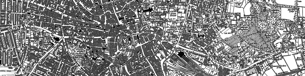 Old map of Norwich in 1883