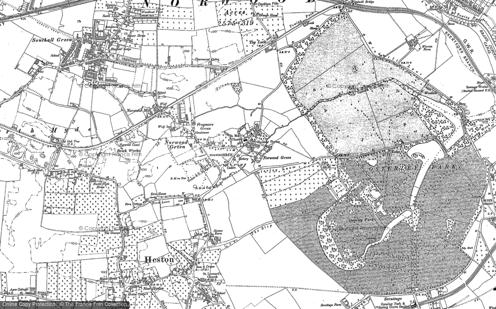 Old Map of Norwood Green, 1894 - 1912 in 1894