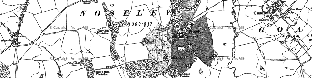 Old map of Noseley in 1885