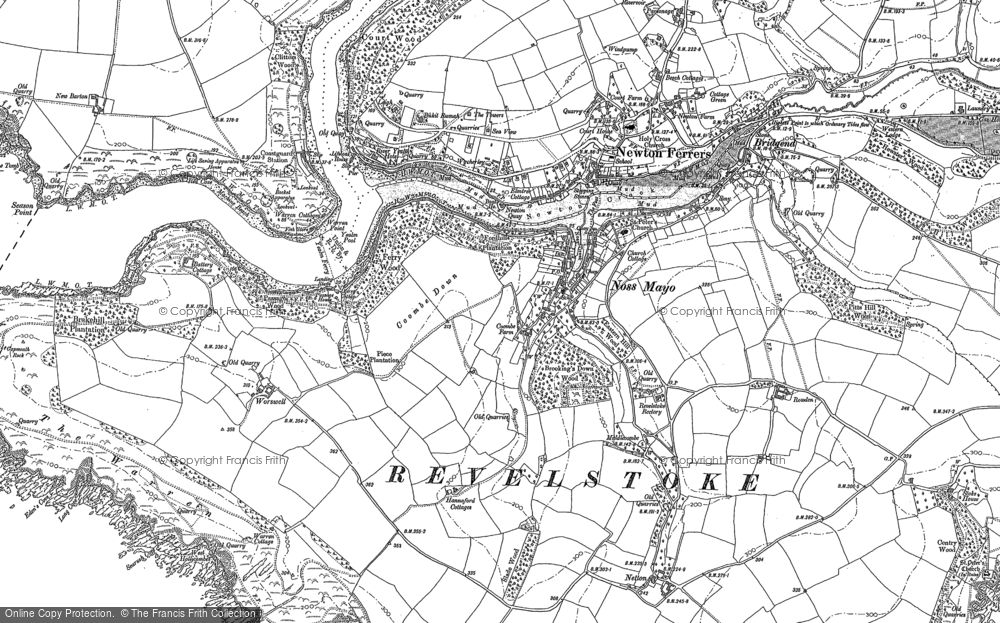 Old Map of Historic Map covering Worswell Barton in 1905